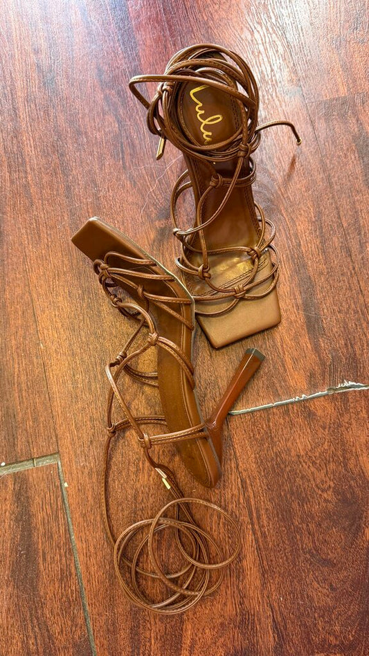 Knot Wrap Tie Heeled Sandals