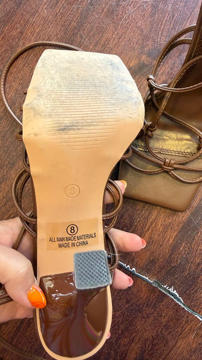 Knot Wrap Tie Heeled Sandals