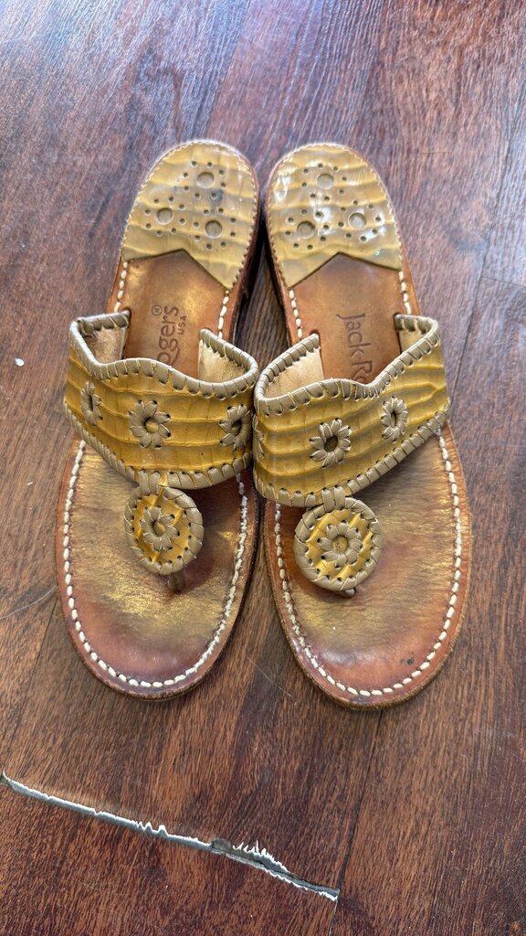 Patent Whipstitch Leather Sandals