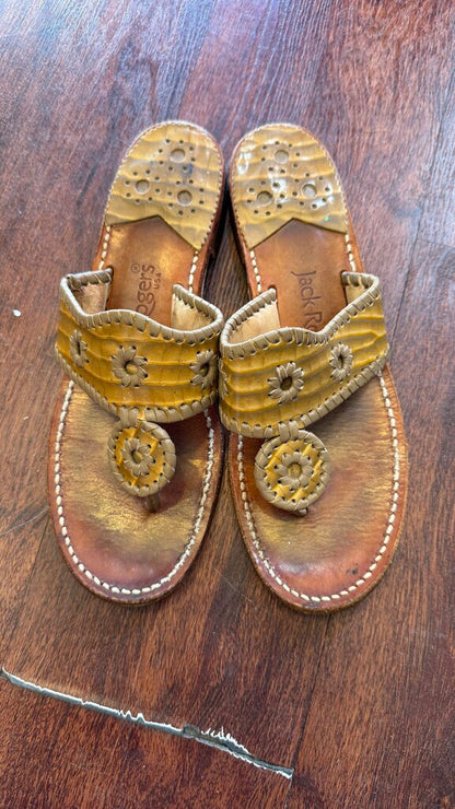 Patent Whipstitch Leather Sandals