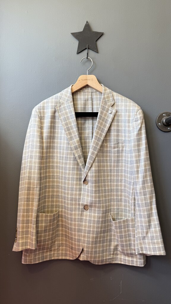 Silk Wool Plaid Unlined Sport Coat