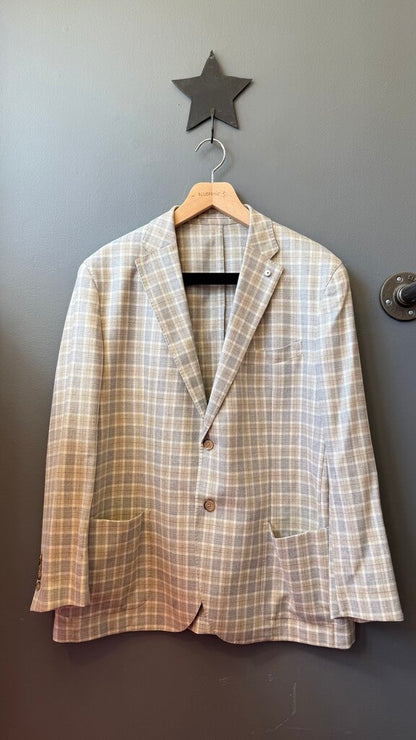 Silk Wool Plaid Unlined Sport Coat