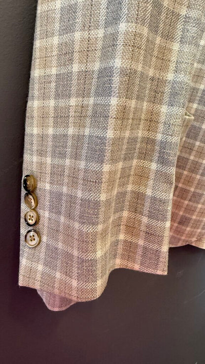 Silk Wool Plaid Unlined Sport Coat