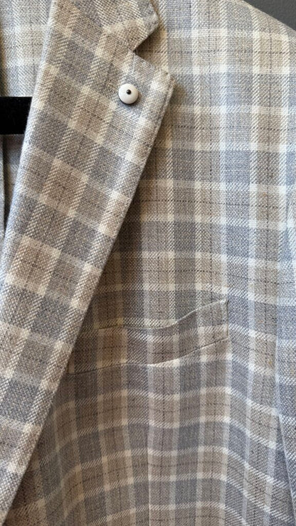 Silk Wool Plaid Unlined Sport Coat