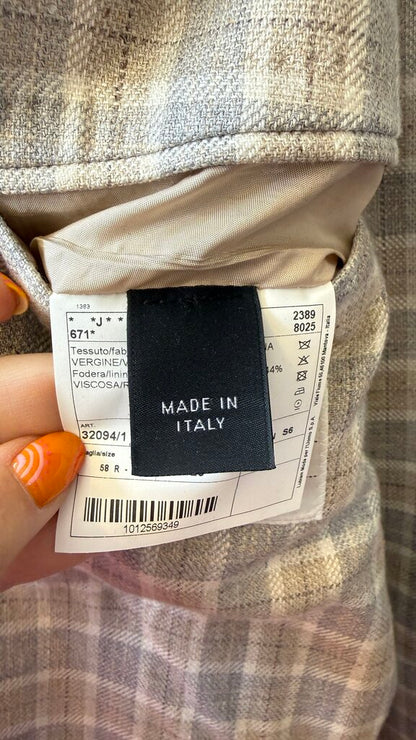 Silk Wool Plaid Unlined Sport Coat