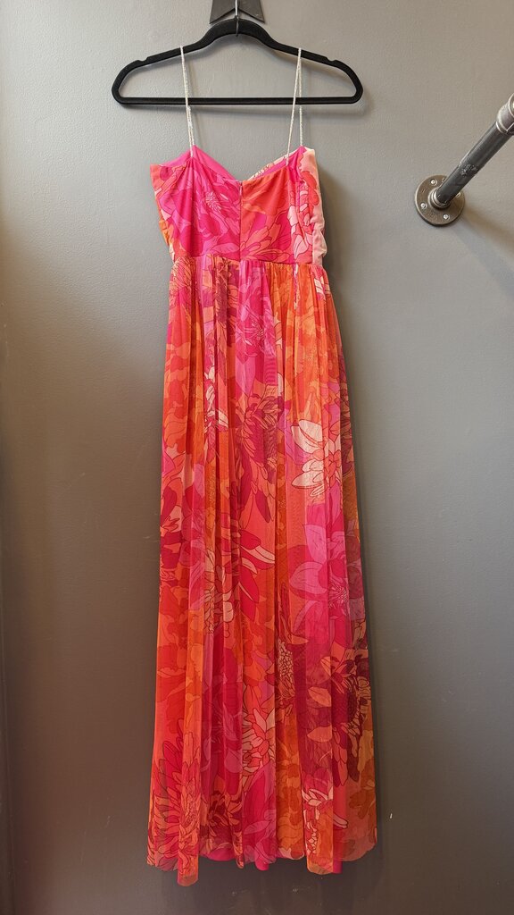 Floral Mesh Tulle Maxi Dress