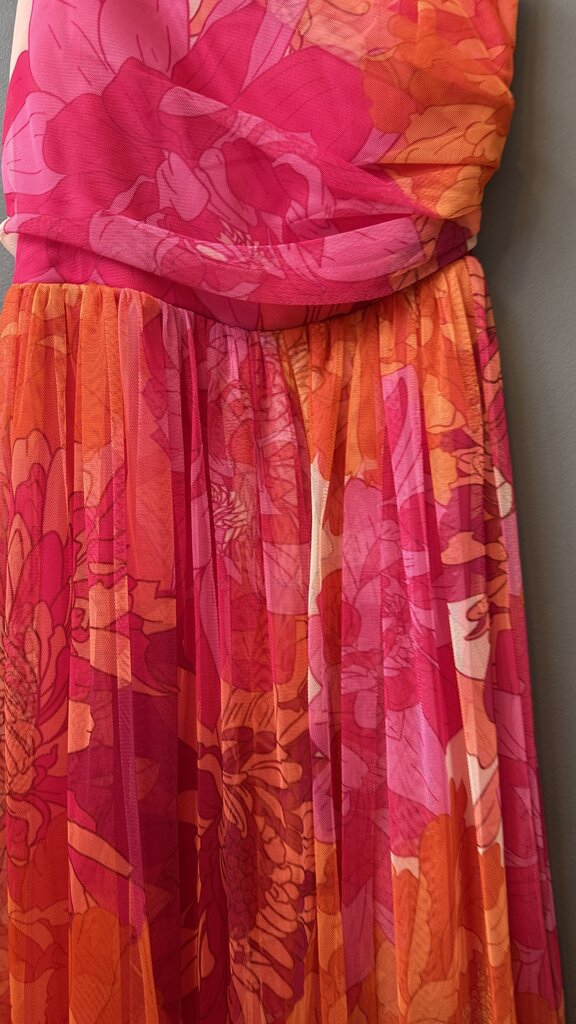 Floral Mesh Tulle Maxi Dress
