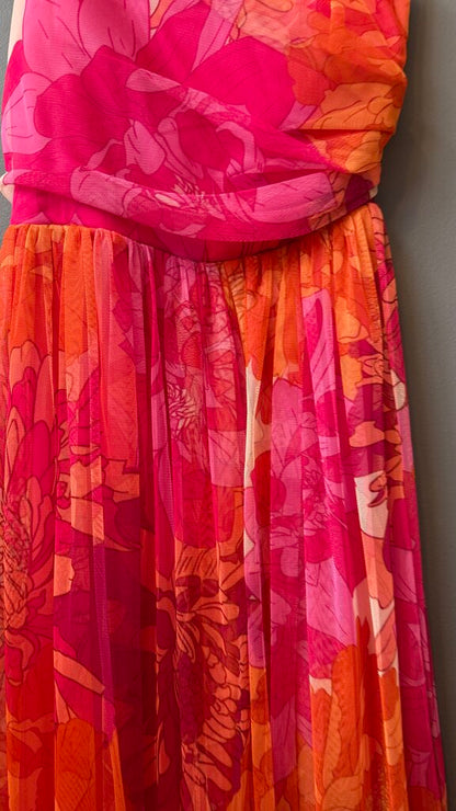 Floral Mesh Tulle Maxi Dress