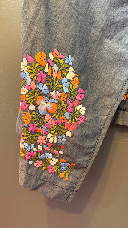 Embroidered Cowlneck Wrap Tunic Vest