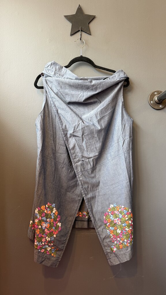 Embroidered Cowlneck Wrap Tunic Vest