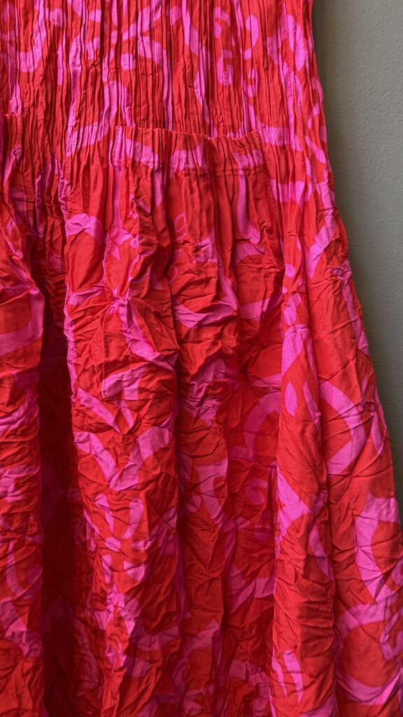 Smocked Crinkle Midi Dress