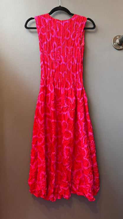 Smocked Crinkle Midi Dress
