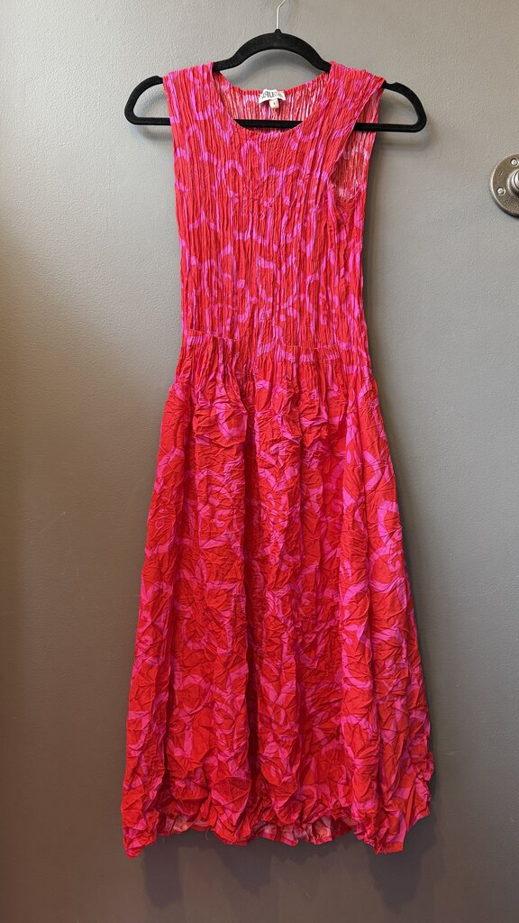 Smocked Crinkle Midi Dress