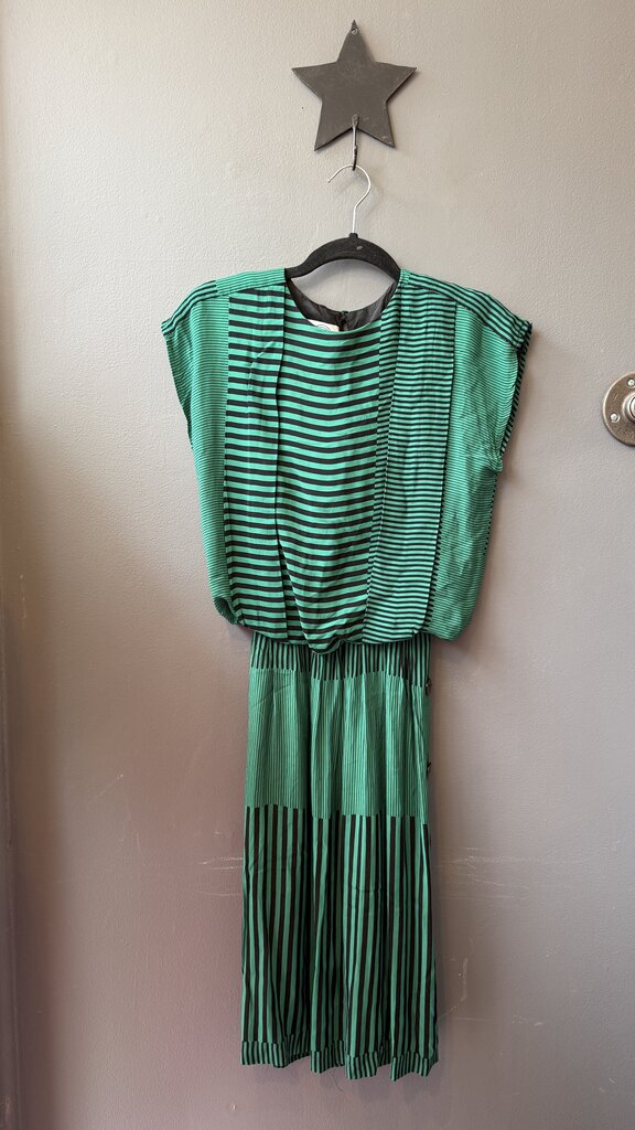 Vintage Stripe Blouse Dress
