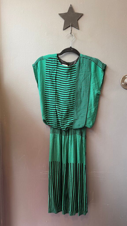 Vintage Stripe Blouse Dress
