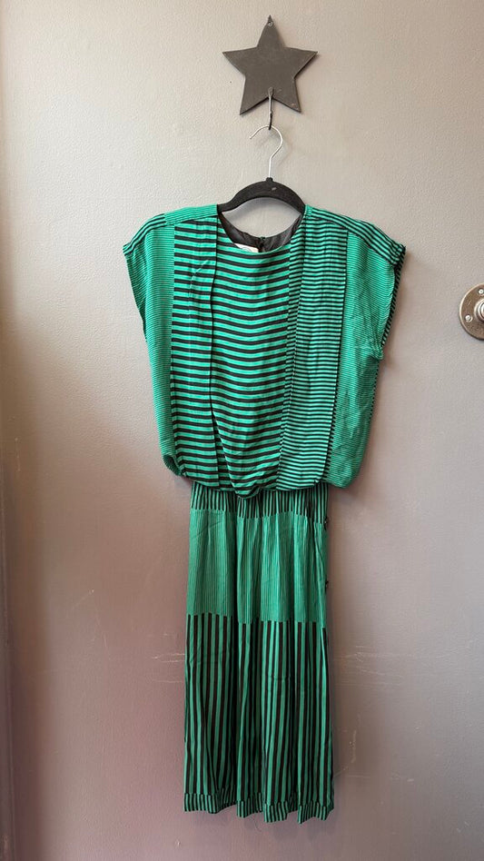Vintage Stripe Blouse Dress
