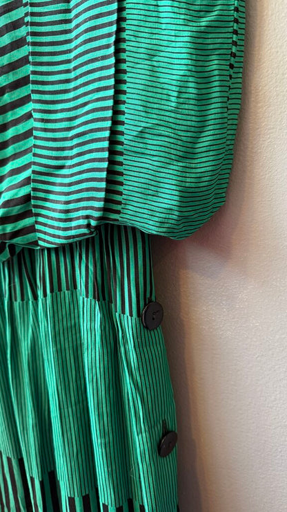 Vintage Stripe Blouse Dress