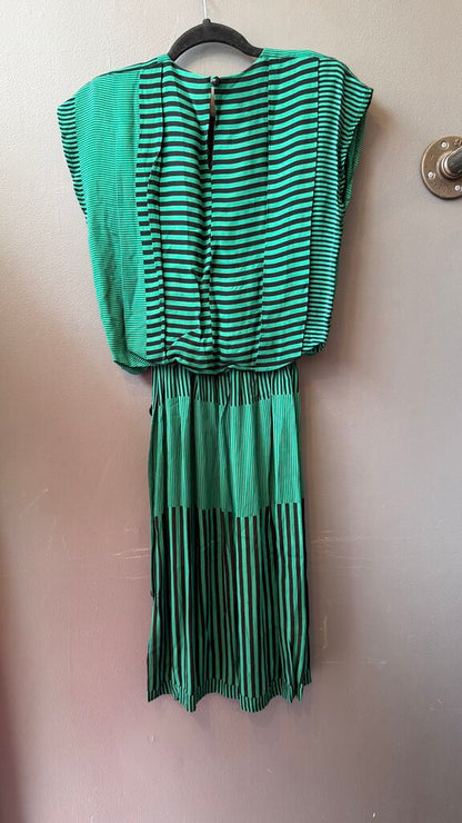Vintage Stripe Blouse Dress