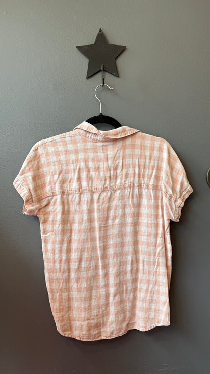 Gingham Short Sleeve Button Up Shirt