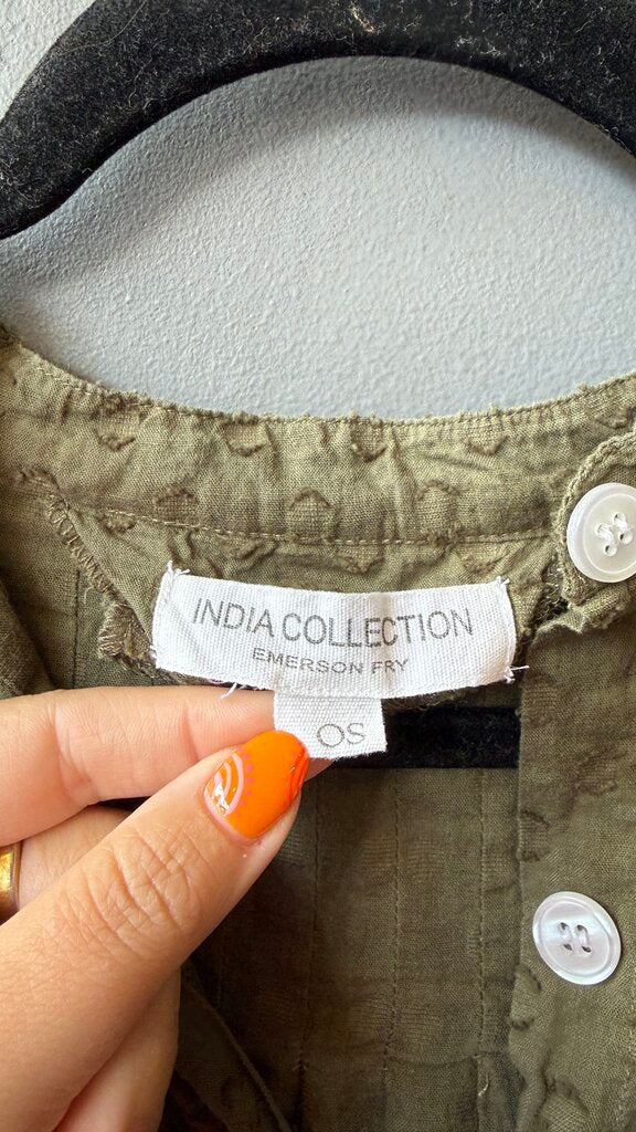 Swiss Dot Style Crop Button Up Blouse