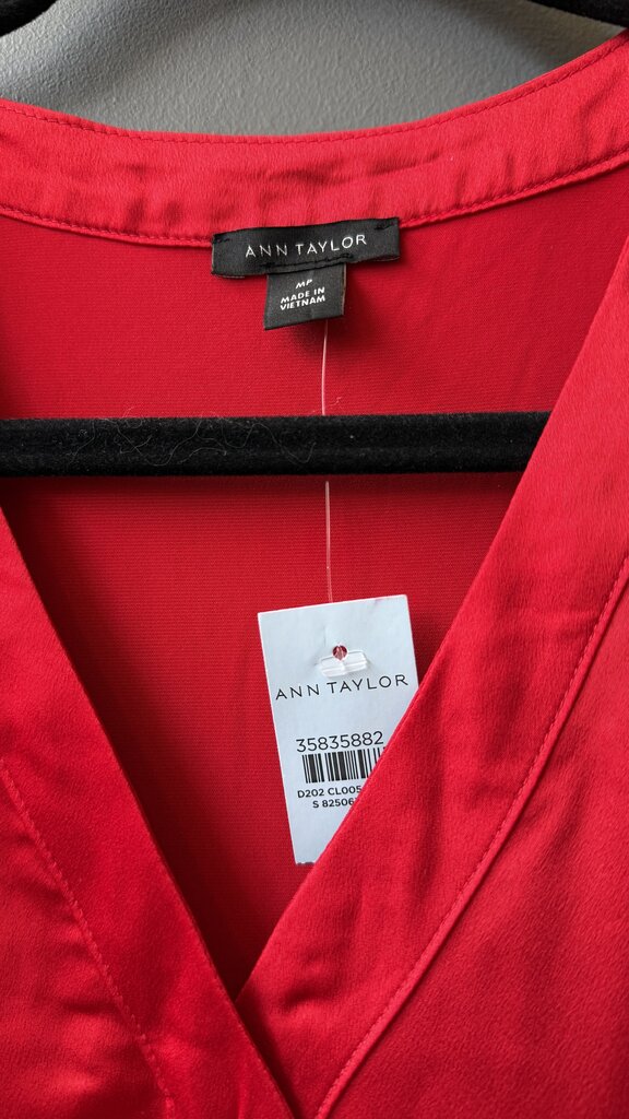 Petite Satin Vneck Blouse