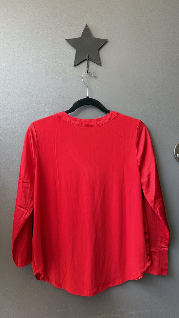 Petite Satin Vneck Blouse
