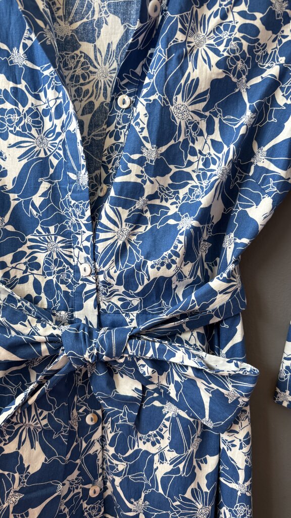 Floral Cotton Midi Shirtdress