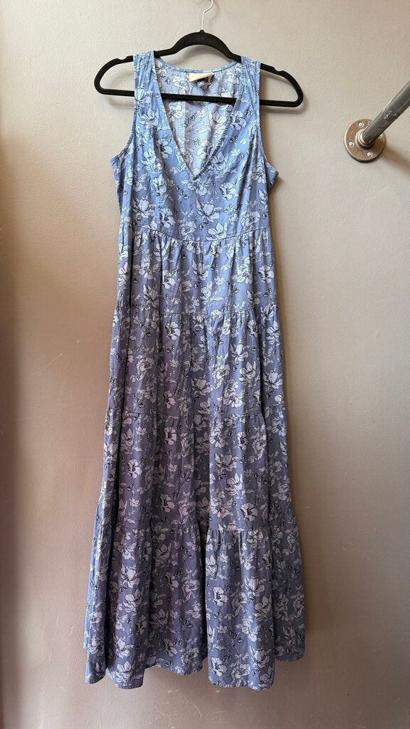 Tiered Floral Cotton Maxi Dress