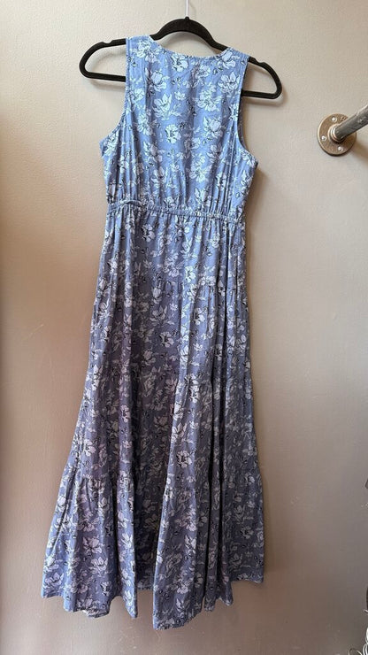Tiered Floral Cotton Maxi Dress