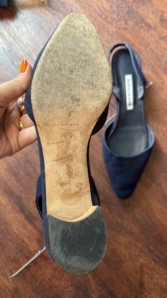 Aspro Linen Block Pointed Slingbacks