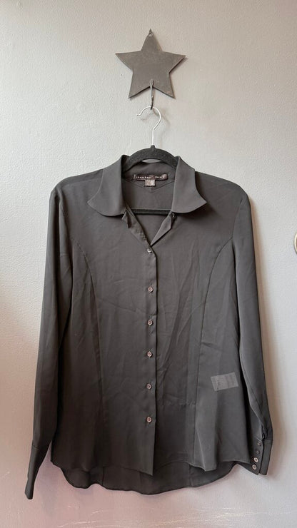 Semi Sheer Button Up Blouse