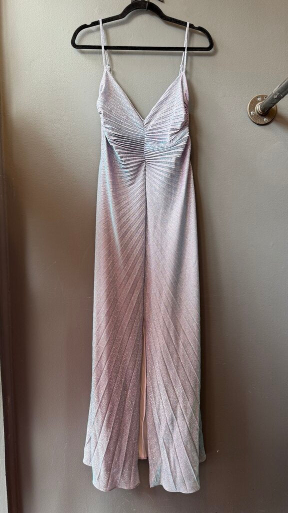 Glitter Pleat Maxi Gown Dress