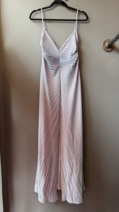 Glitter Pleat Maxi Gown Dress