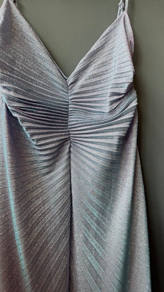 Glitter Pleat Maxi Gown Dress
