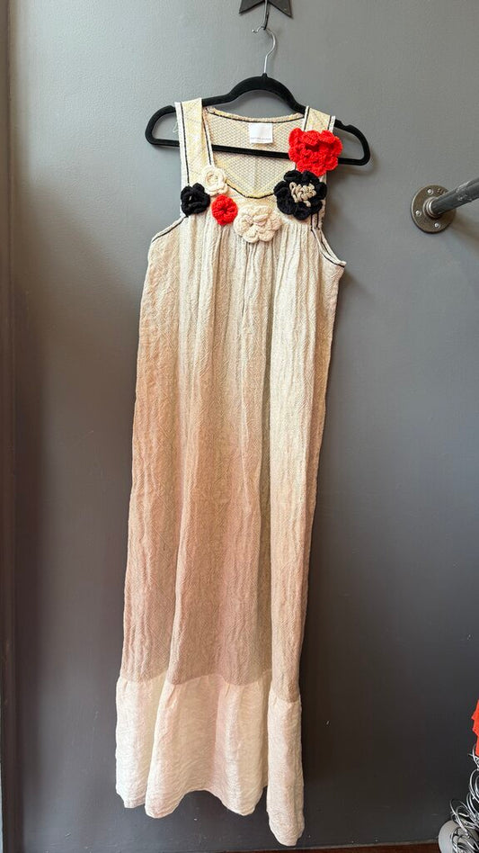Woven Flower Maxi Dress