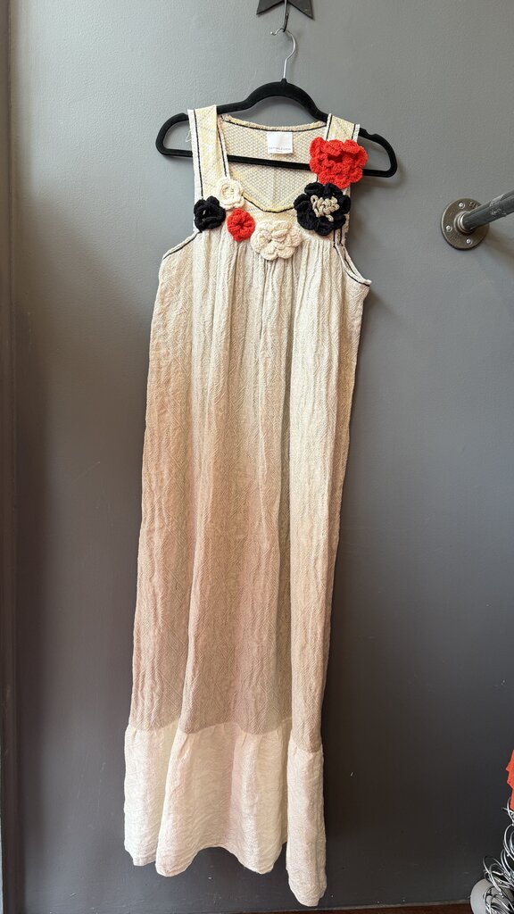 Woven Flower Maxi Dress
