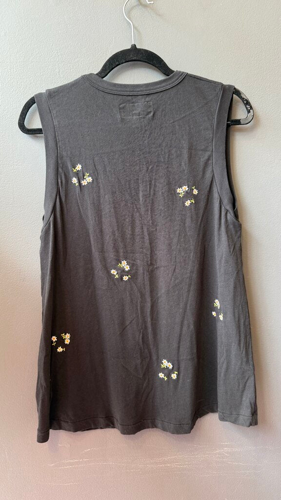 Embroidered Daisy Tank Top