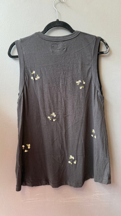 Embroidered Daisy Tank Top