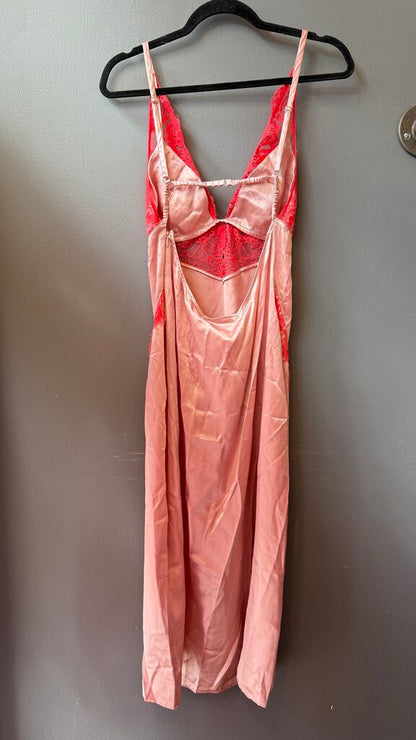 Lace Trim Slip Midi Dress