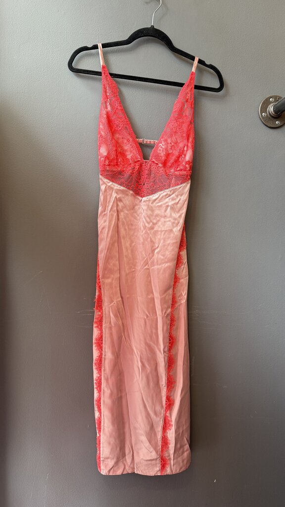 Lace Trim Slip Midi Dress