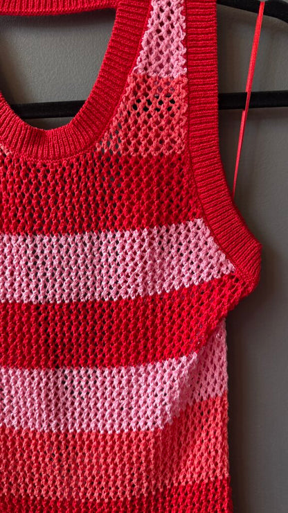 Crochet Stripe Midi Dress