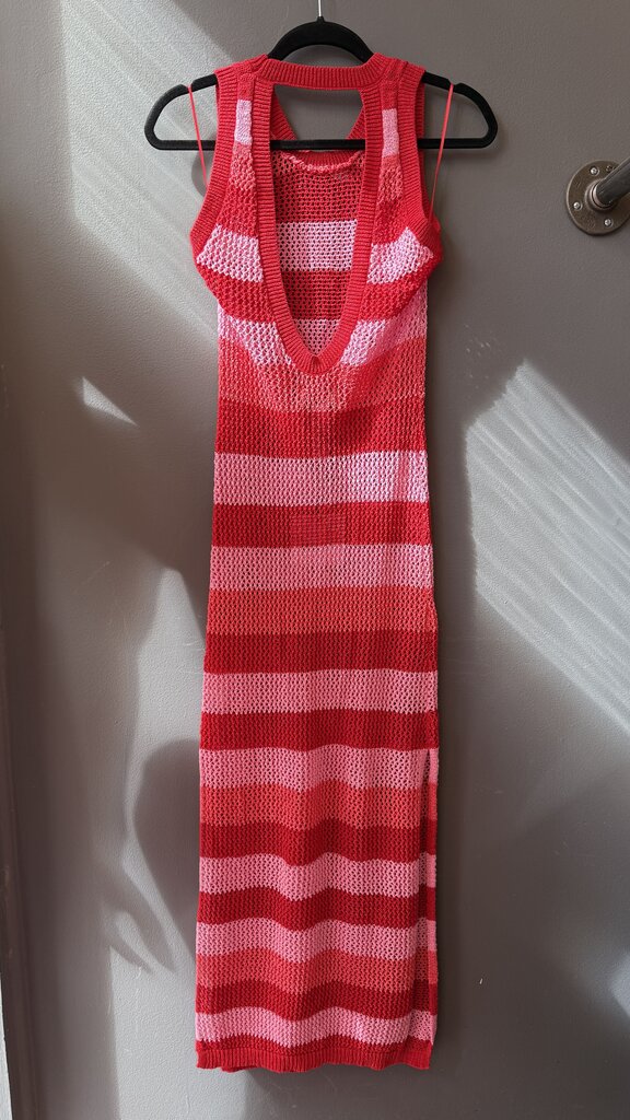 Crochet Stripe Midi Dress