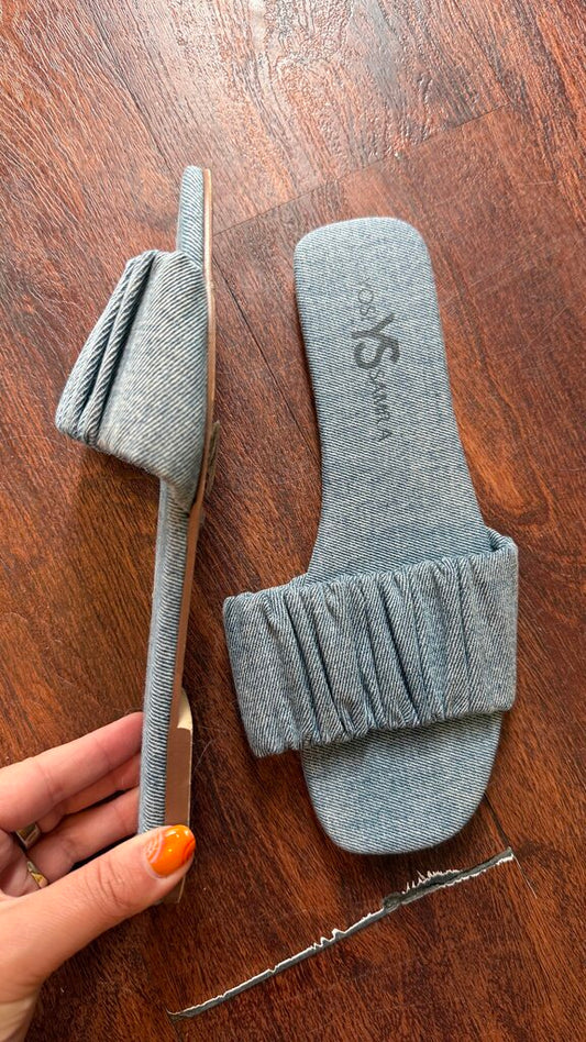 Denim Slide Sandals