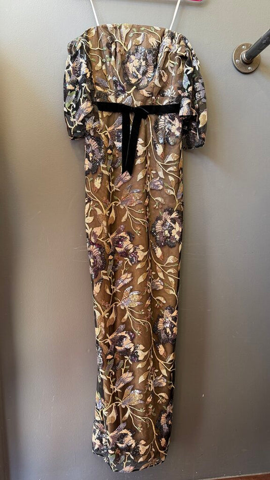 Sequin Beaded Maxi Gown Dress