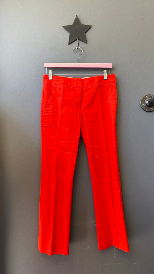 Cotton Straight Orange Pants