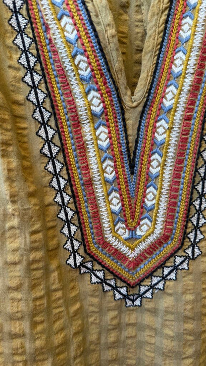 Embroidered Seersucker Blouse