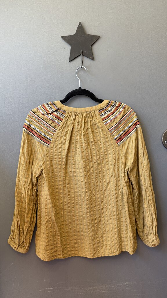 Embroidered Seersucker Blouse