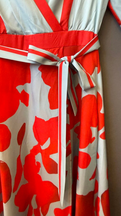 Floral Surplice Midi Dress