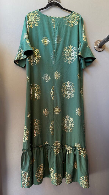 Gold Motif Maxi Dress