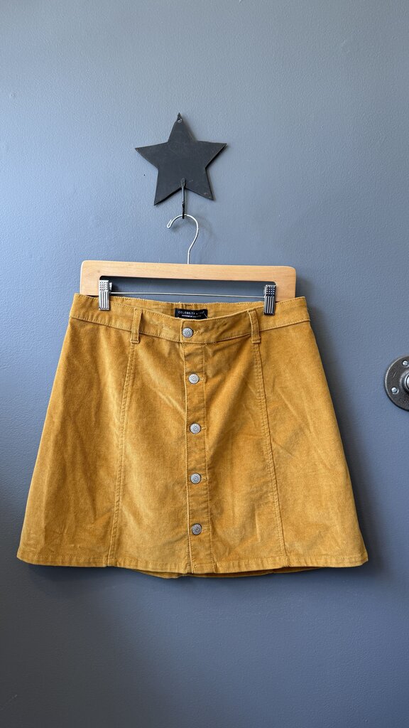 Corduroy Button Front Mini Skirt